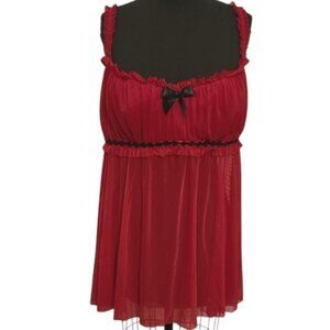 🔥 Frederick's of Hollywood Red Babydoll Lingerie Top - Size 2X 🔥 NWOT